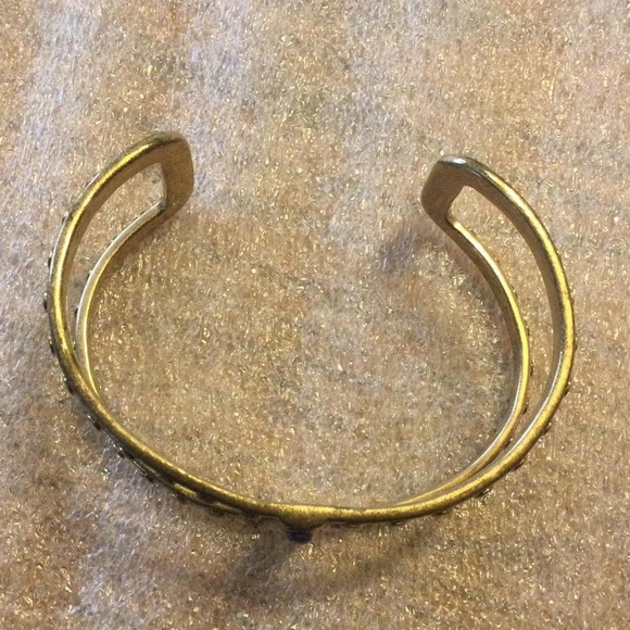 Gold and Navy Studded Cuff Bracelet - Picture 3 of 3